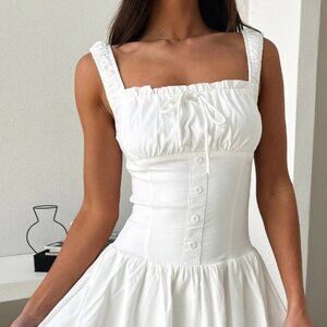 Decorative Button Square Neck Cami Dress